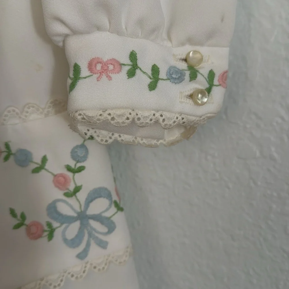 Designers Collection by Doree Selevan of Dorissa Girl White Embroidered Dress 6X